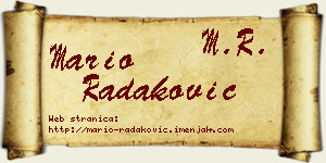 Mario Radaković vizit kartica
